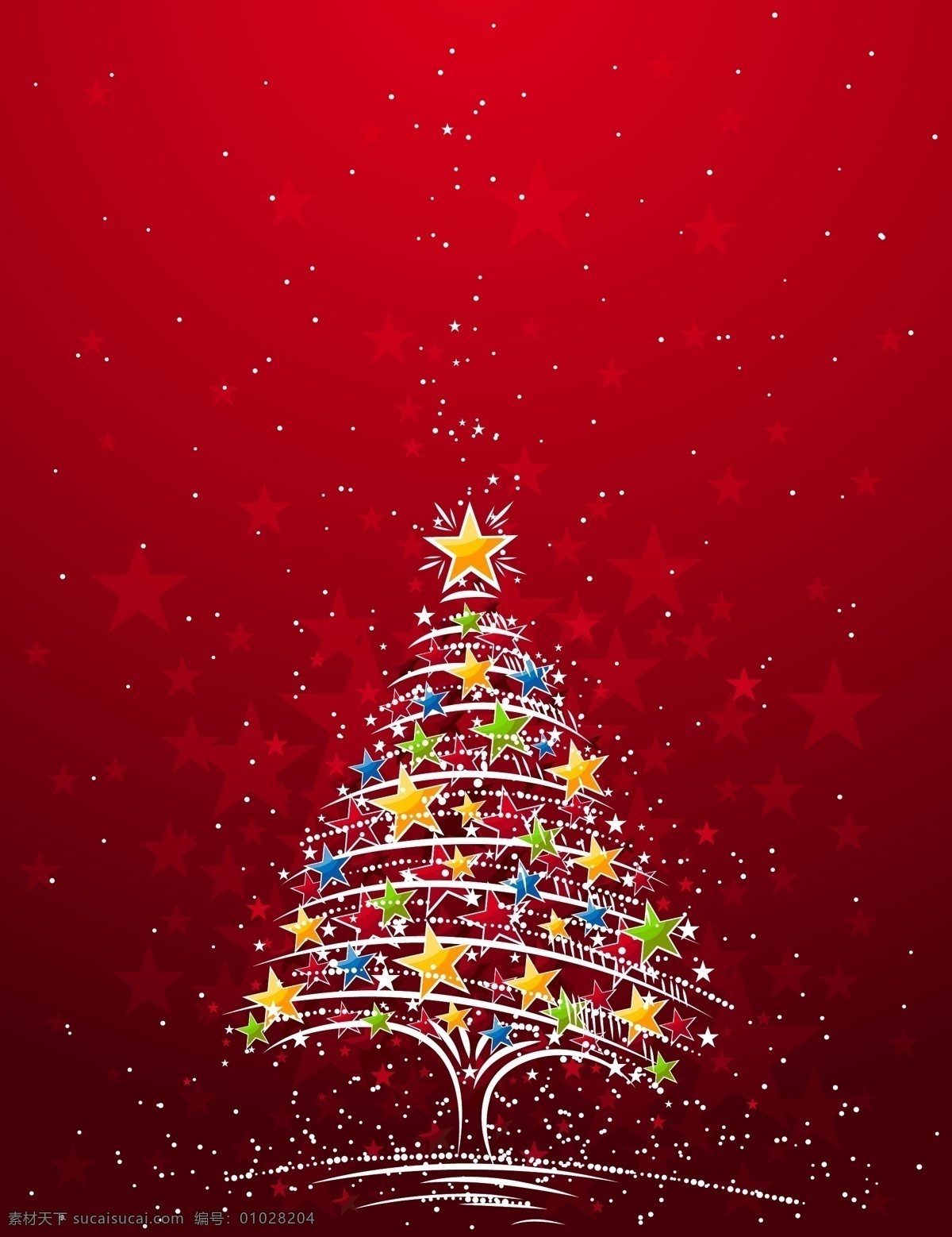 矢量 缤纷 星星 装饰 圣诞树 花纹 圣诞 圣诞节 雪花 节日素材