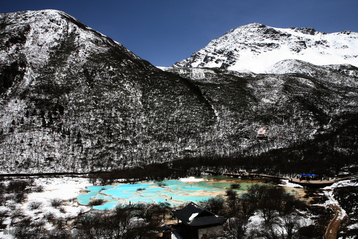 黄龙风光 黄龙 山水 四川 雪山 山峦 自然景观 风景名胜