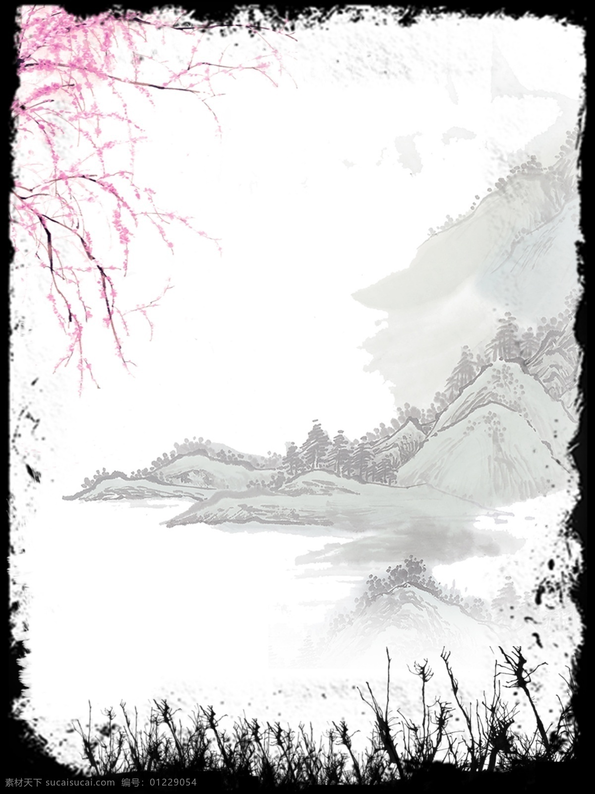 纯 原创 中国 风 古典 水墨 山水 背景 中国风 荷花 水墨背景 传统 松树 兰花 梅花 画板