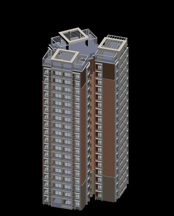 独 栋 住宅区 高层建筑 3d 效果图 3d效果图 建筑3d效果 独栋住宅区 3d模型素材 建筑模型