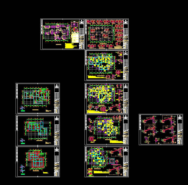 别墅 平面图 cad 图纸 施工图 图纸模板下载 豪华别墅 cad图纸 经典别墅 工程图 装潢 dwg 黑色