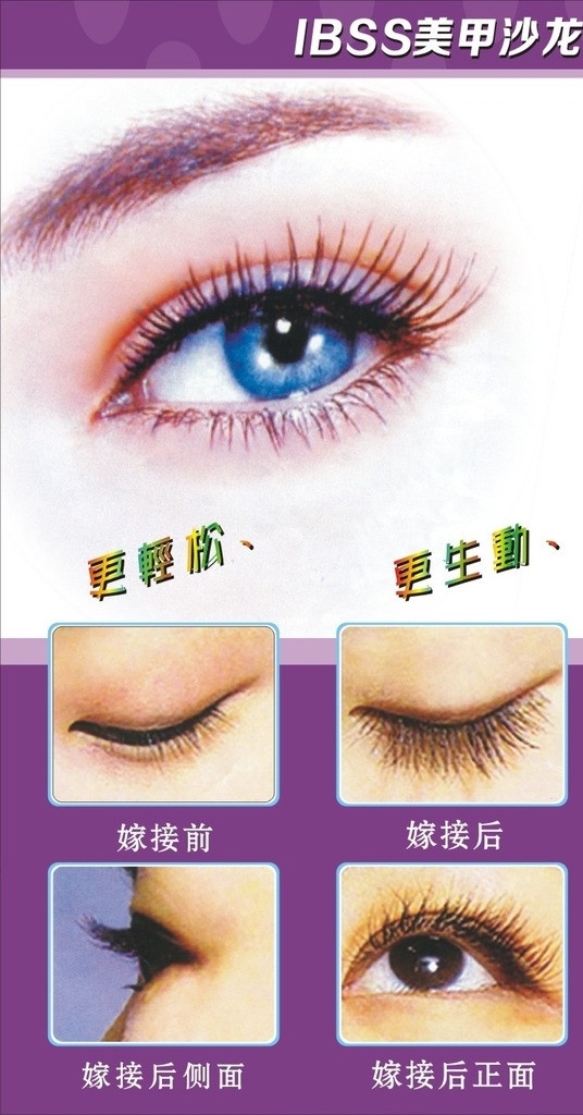 美容嫁接睫毛 嫁接睫毛 嫁接前后 美甲 美发 美容 矢量