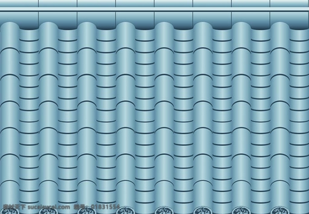 瓦 琉璃瓦 中式屋顶 矢量 瓦当 平面设计 底纹边框 其他素材