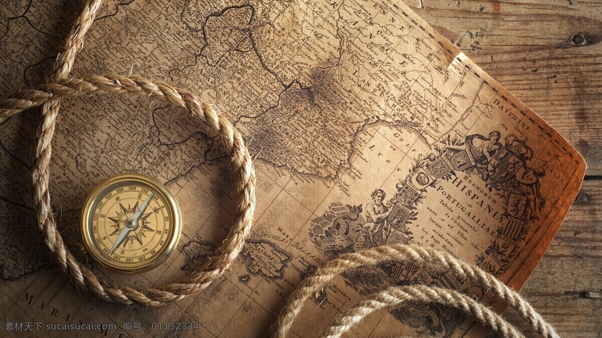 怀旧 地图 麻绳 指南针 绳子 航海地图 怀旧地图 古地图 复古背景 怀旧背景 其他类别 生活百科