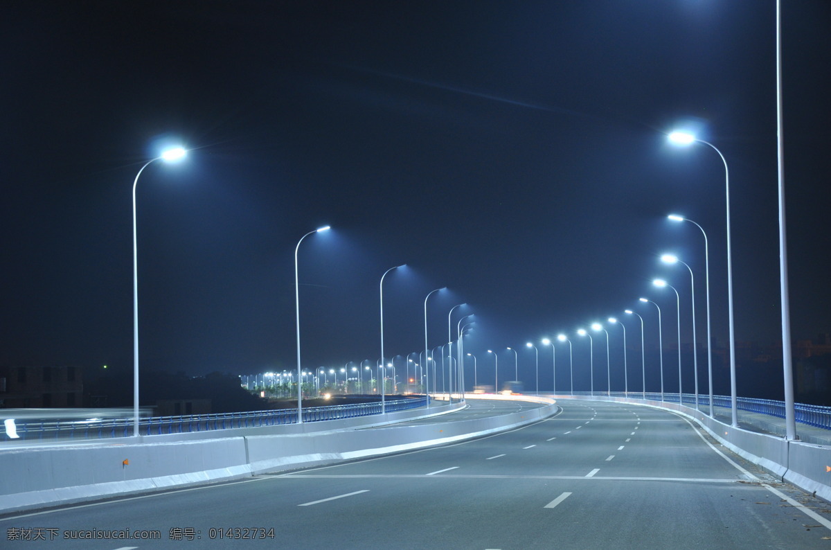 led路灯 夜景 科技 路灯 现代科技