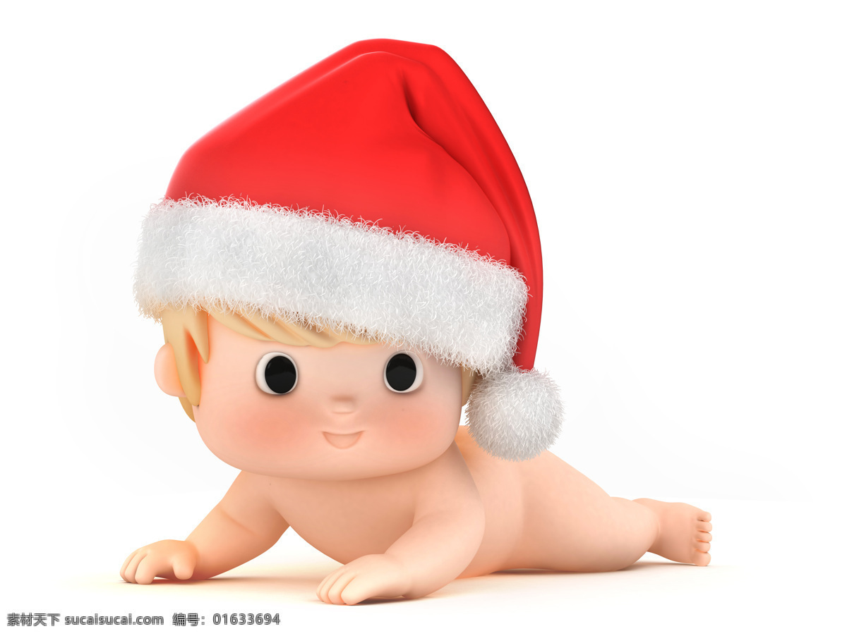趴 的卡 通 婴儿 趴着 孩子 帽子 圣诞节 节日素材 圣诞主题 节日庆典 生活百科