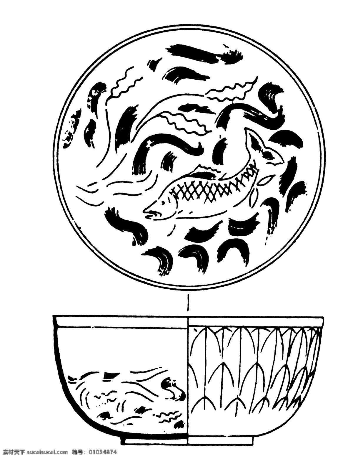 器物图案 两宋时代图案 中国 传统 图案 设计素材 装饰图案 书画美术 白色