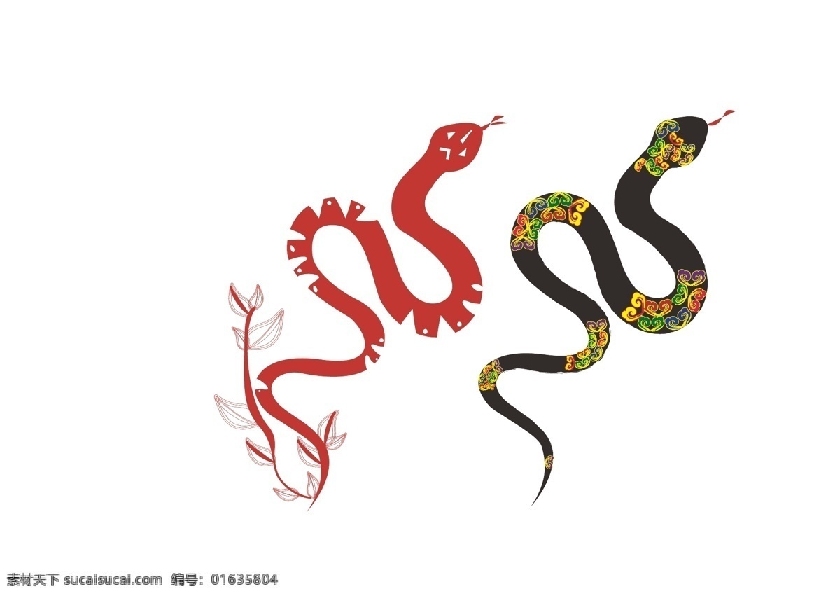 春节 蛇年 2013 红黑 剪纸 节日素材 蛇 中国风 春节蛇年 祥云拼接 矢量 2015 新年 元旦 元宵