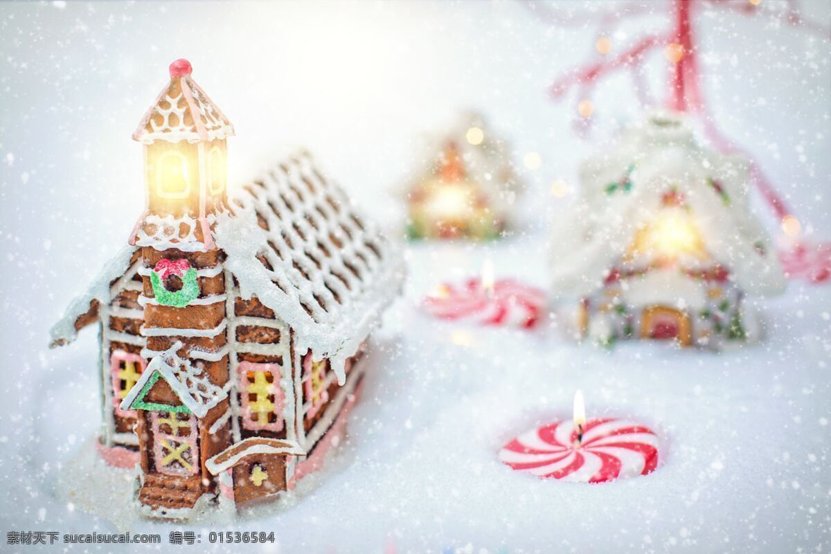 圣诞节房子 圣诞 节日 房子 雪 棒棒糖 食物 气氛 小孩子 朦胧美 生活百科 生活素材