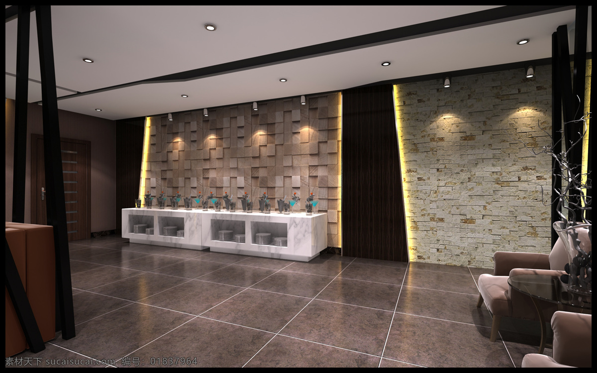火锅店 办公室 饭店 环境设计 室内设计 效果图 中式前卫 家居装饰素材