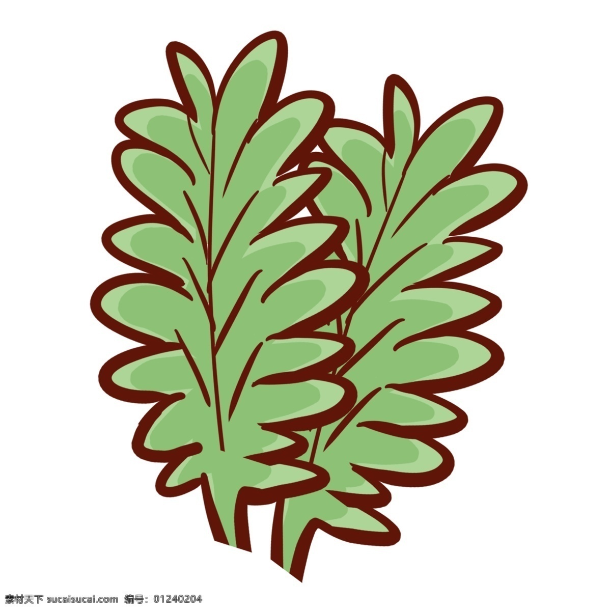 清新 水彩 彩绘 叶子 清雅 装饰图案 免扣素材 透明素材 绿色 植物