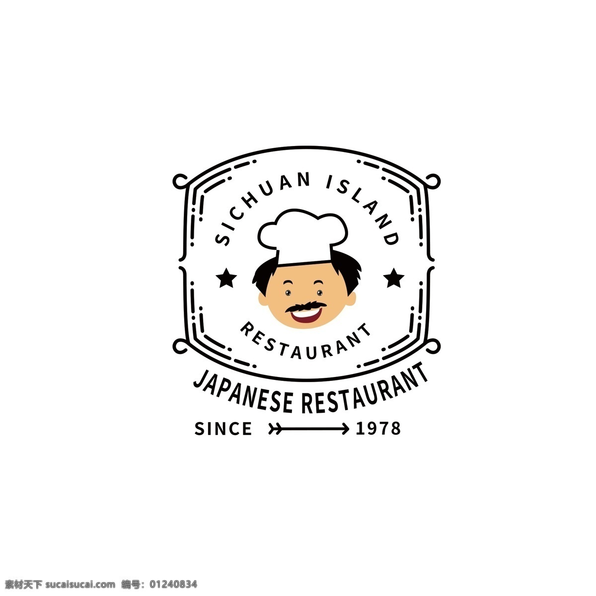 小清 新卡 通 餐饮 logo 小清新 卡通 日式 日本餐饮 卡通标志 餐饮标志 厨师 人像 人像logo