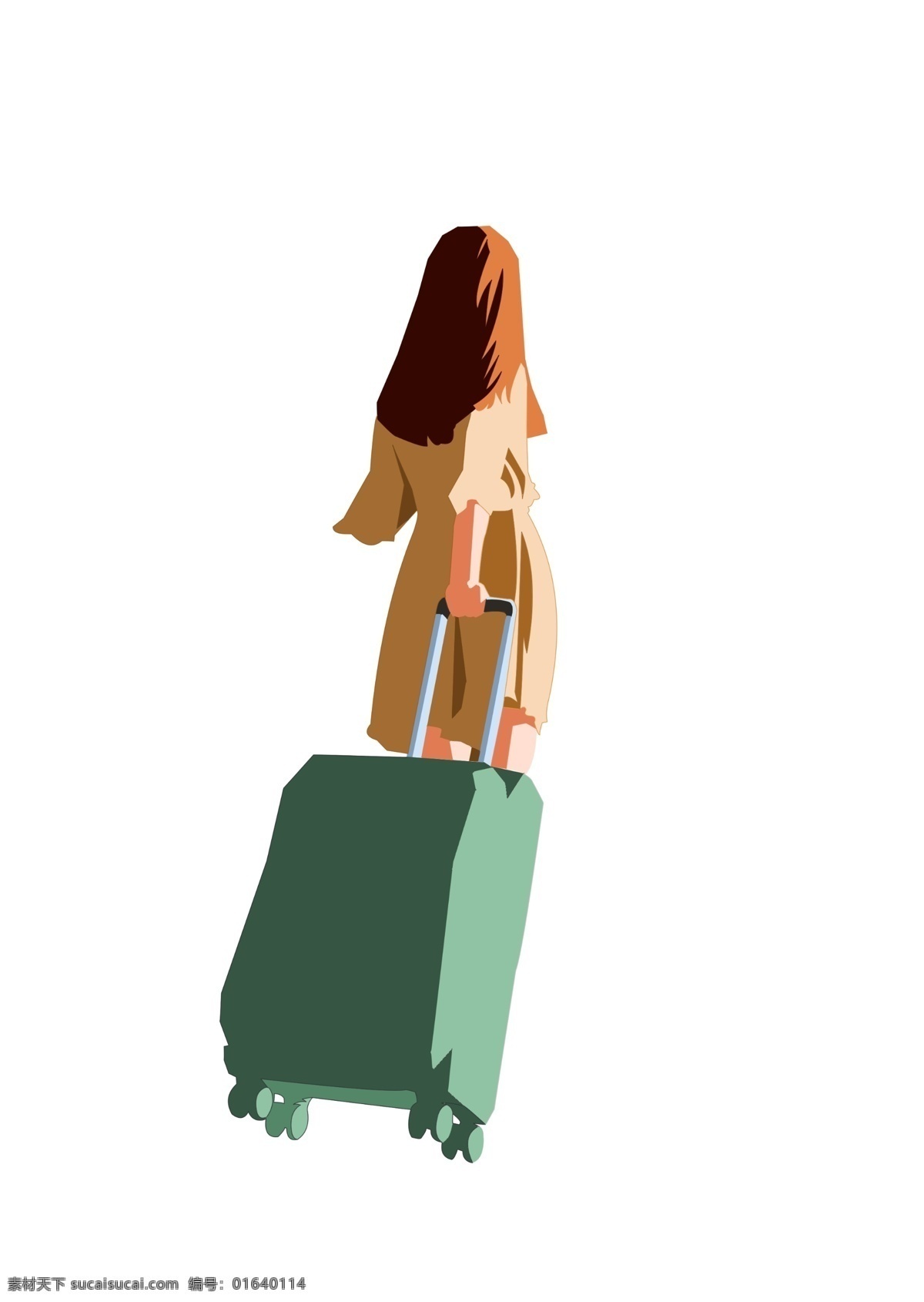 春分 提 行李箱 女人 女性 提行李 箭镞 卡通的人物 手绘的美女 美女 绿色行李箱 手绘女孩 卡通女孩 提着包的女孩 漂亮的女人 色块组合