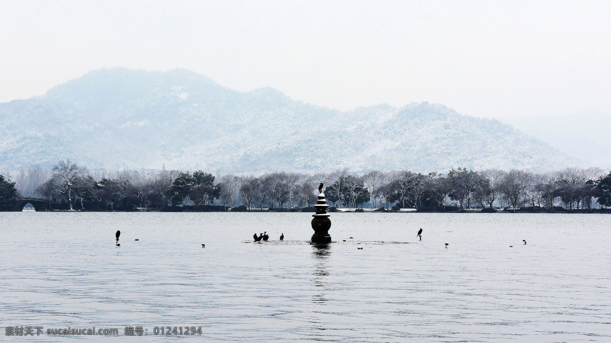 杭州西湖雪景 雪景 高清 冬季 西湖 国内风光 杭州 2k 风景 自然景观 山水风景