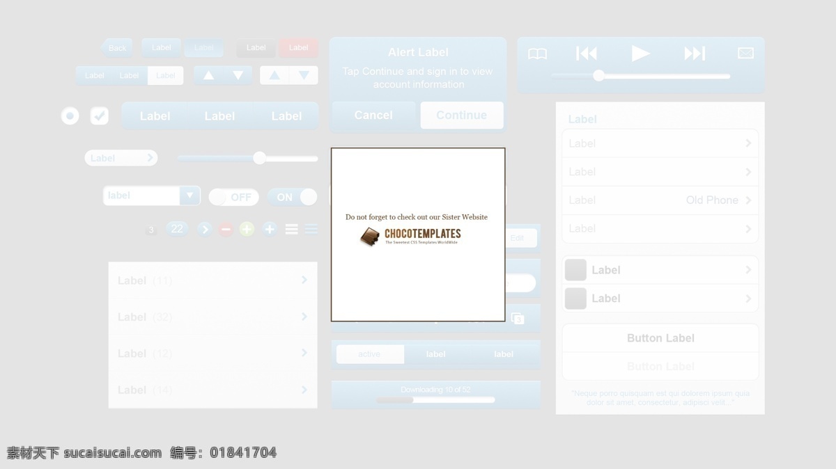 清爽 蓝色 手机 ui 元素 盒 iphone web 按钮 标签 创意 高分辨率 接口 进度条 时尚的 免费 现代的 独特的 原始的 质量 新鲜的 设计新的 清洁 hd 用户界面 ui元素 详细的 移动 蓝色的 用户界面元素 视网膜 通知 选择框 单选按钮 球员 集 矢量图