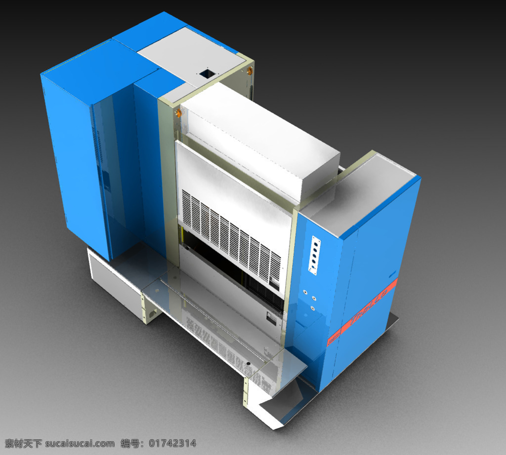 印刷机 工业 印刷 覆盖 钣金 3d模型素材 建筑模型