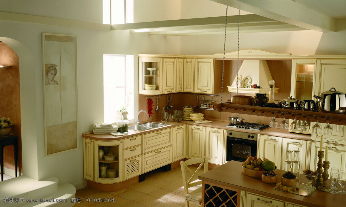 厨房设计 厨房 室内 欧式厨房 黄色