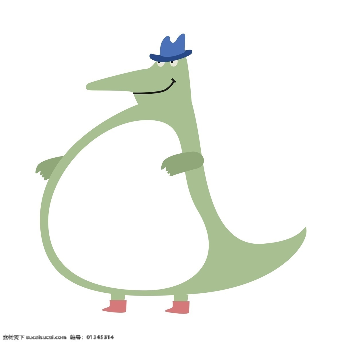 手绘 恐龙 边框 插画 卡通恐龙 蓝色帽子 黑色鞋子 恐龙插画 恐龙边框