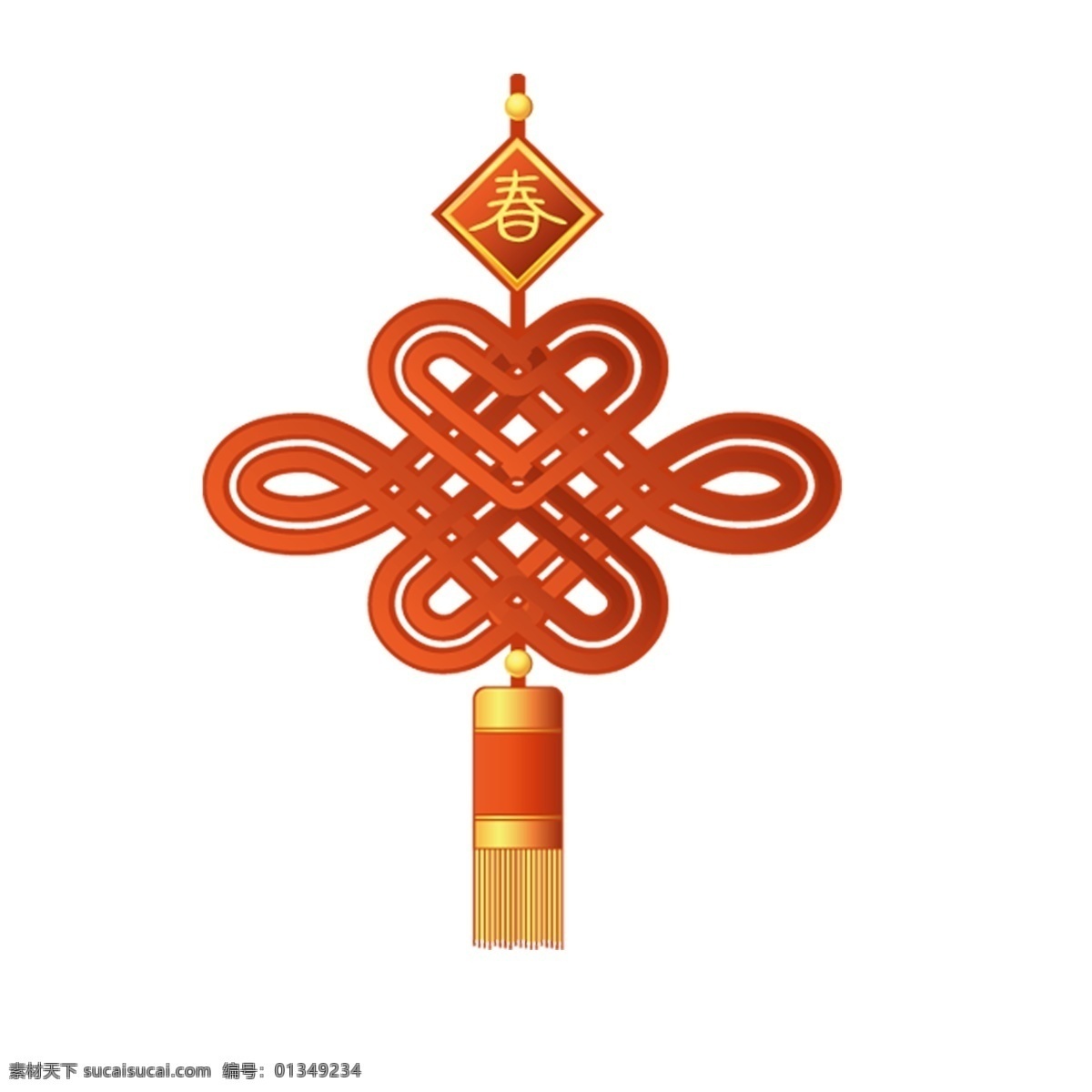 红色的中国结 红色 中国结 黄色