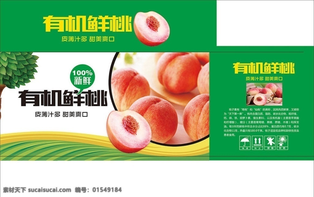 鲜 桃 包装设计 展开 图 桃子包装 鲜桃 水果包装 包装 有经济鲜桃 分层