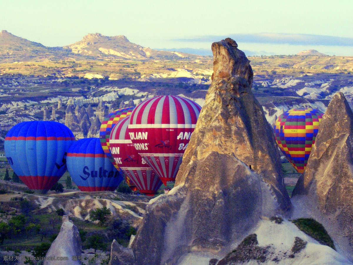土耳其 热气球 山峰 山脉 天空 城市