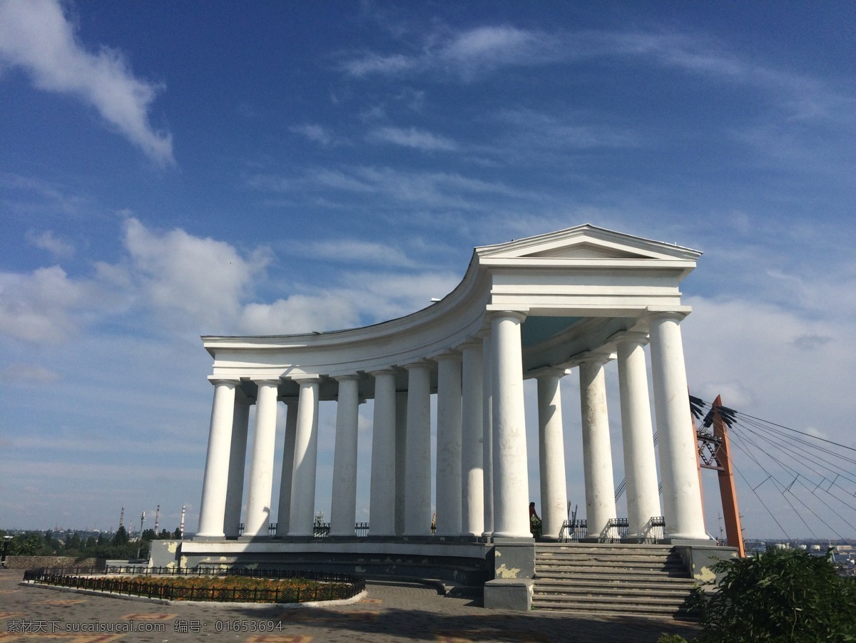 观望亭 蓝天 柱子 乌克兰 敖德萨 旅游摄影 国外旅游