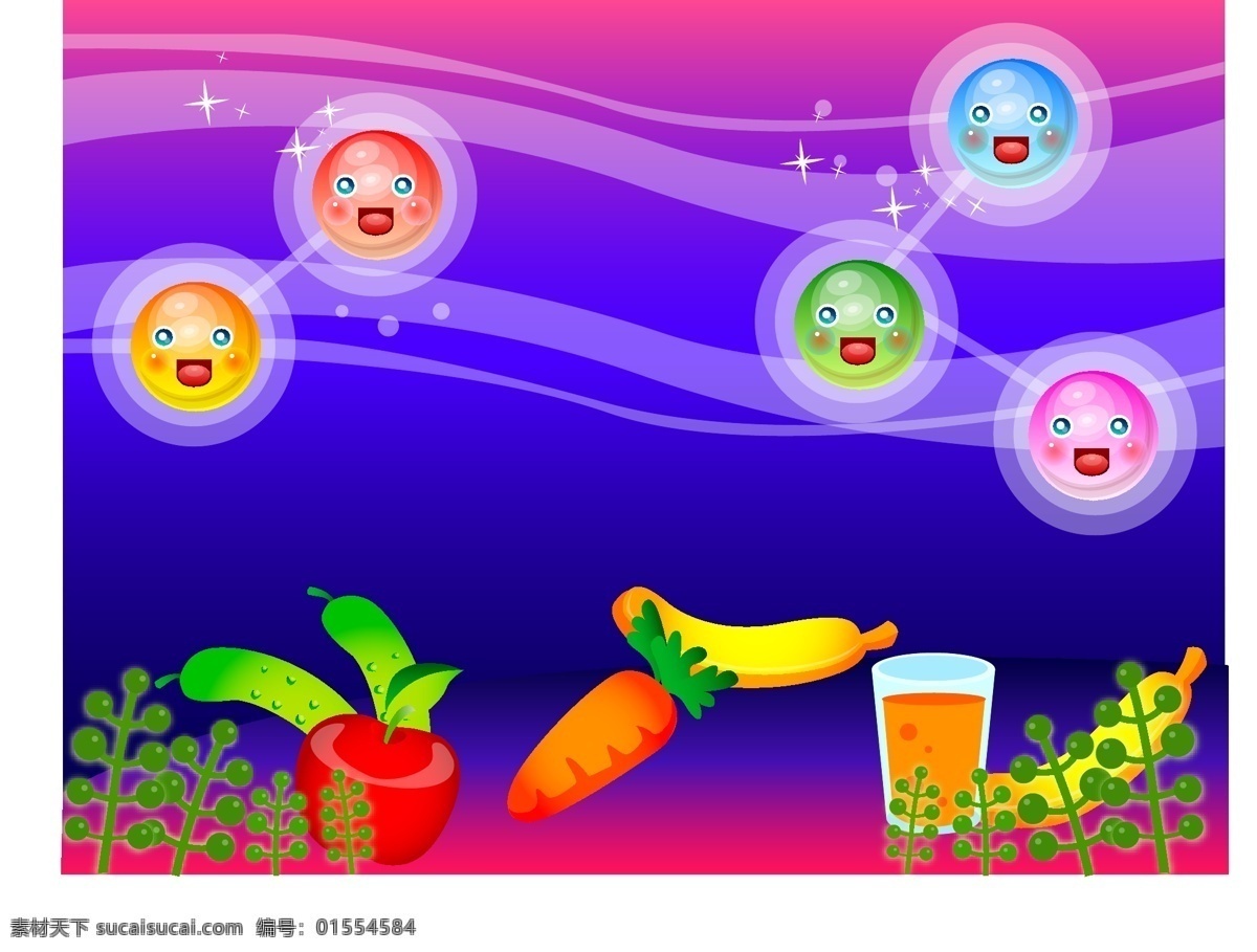 水果 底纹 边框 设计素材 底纹边框 泡泡 矢量图 其他矢量图