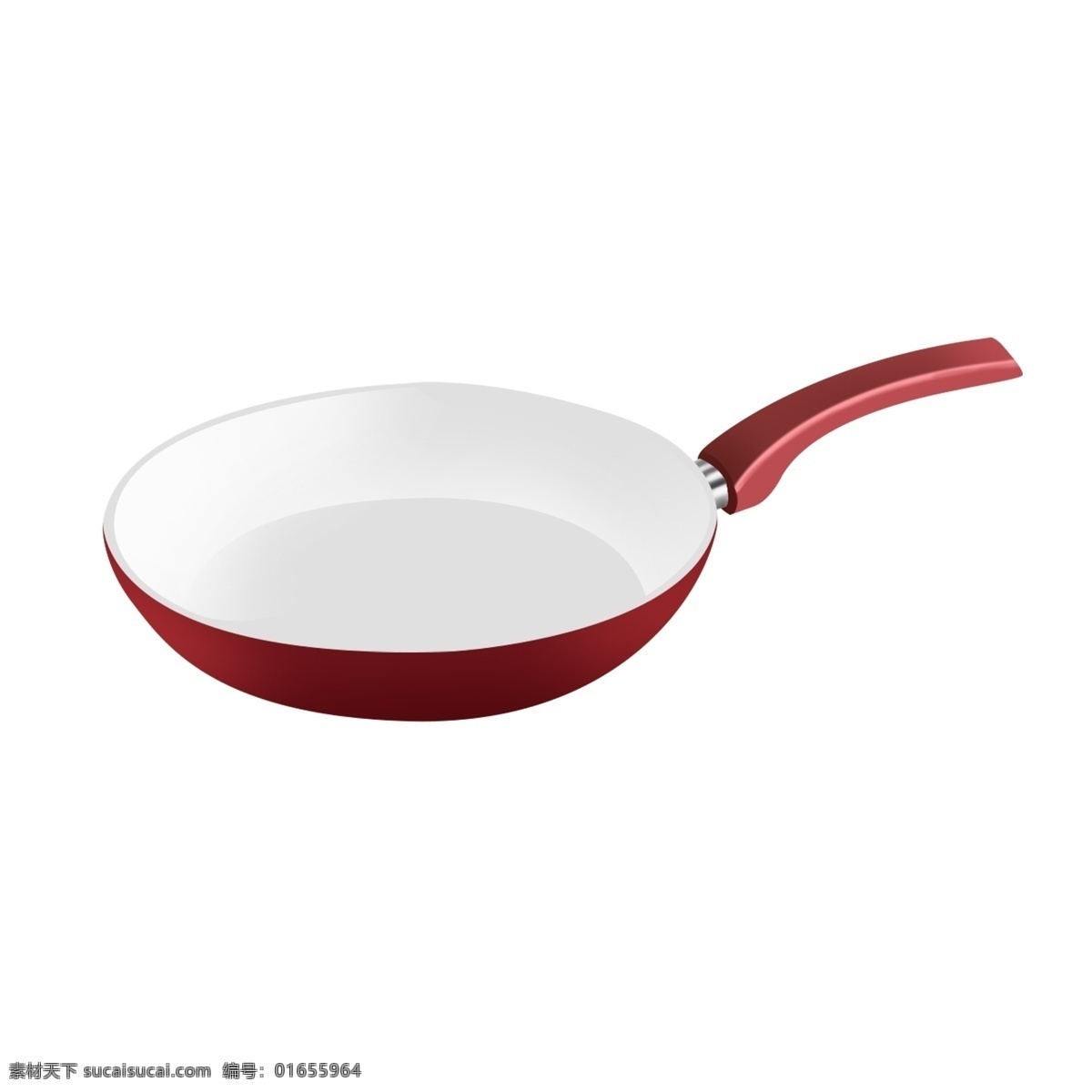卡通 手绘 平底锅 透明 底 红色 白色 厨房用品 游戏道具 烹饪工具 道具 锅子 锅 厨具