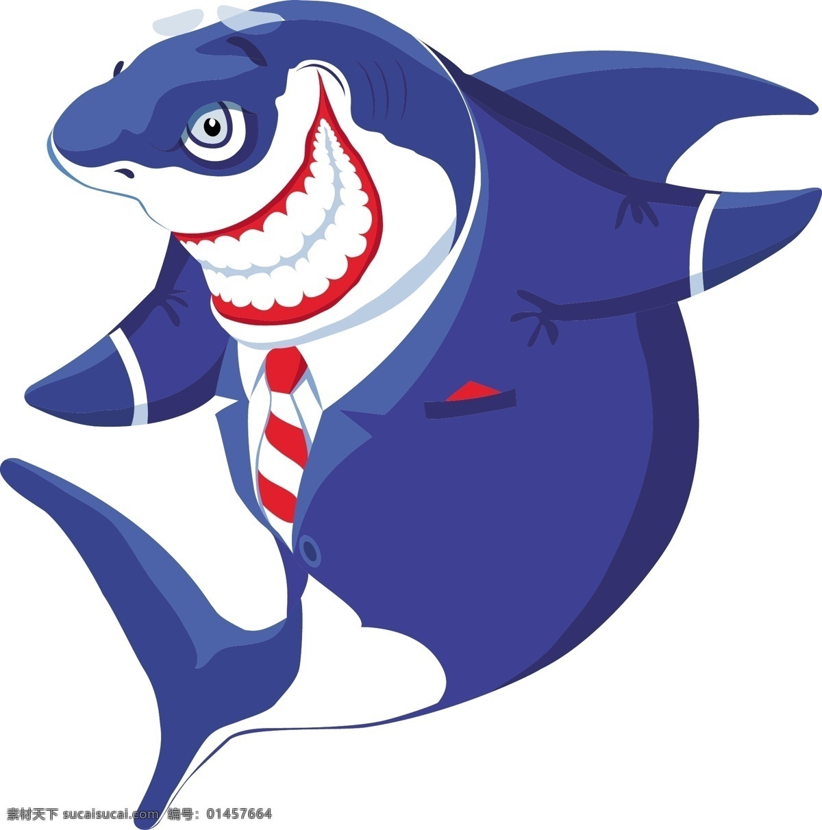 卡通鲨鱼 矢量 西装 boss 鲨鱼 冷血 凶狠 残酷 虎鲨 西服 卡通 动画 拟人 蓝色 海洋 海洋生物 生物世界
