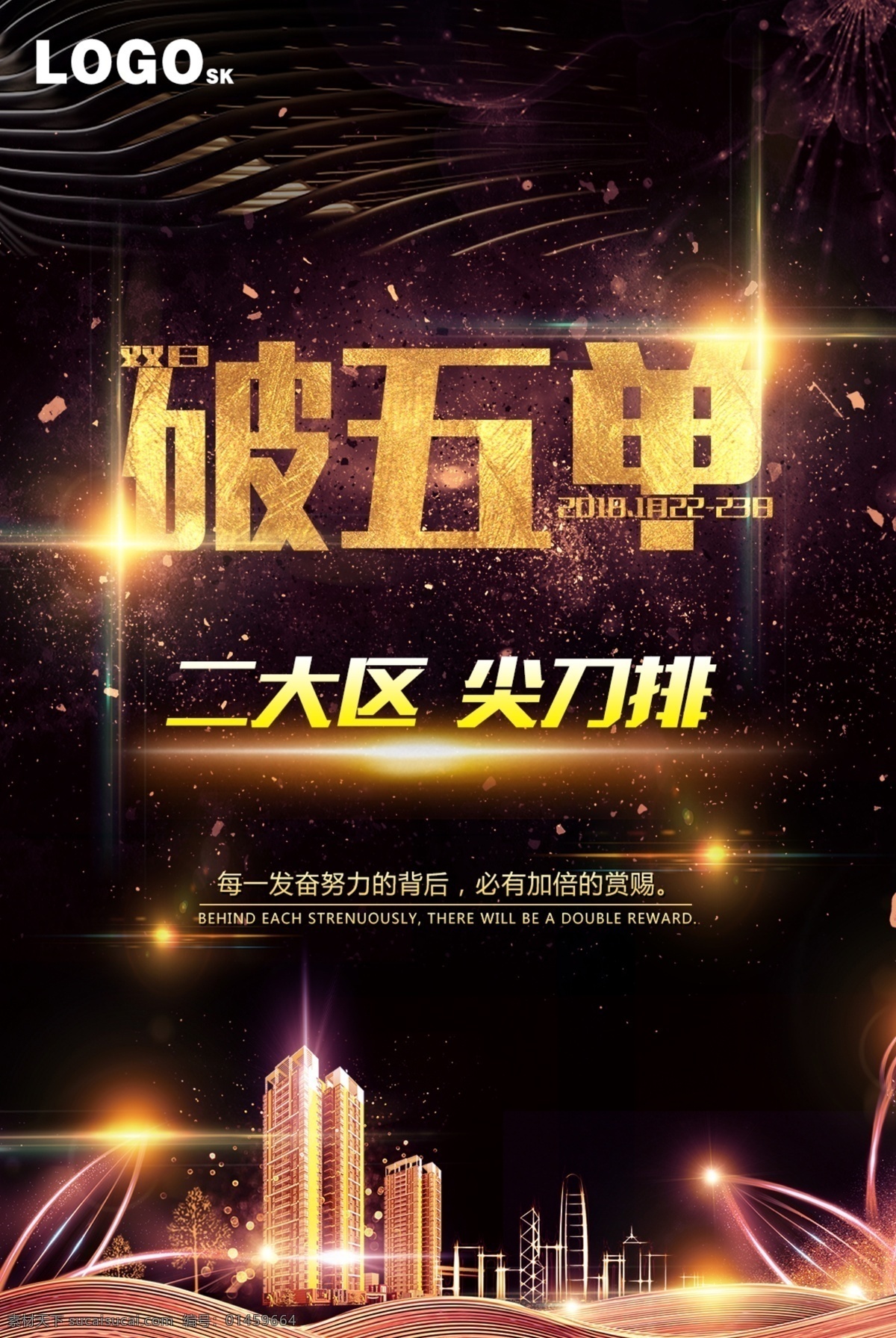 房地产 促销 海报 签单 激励 单量 区域 营销