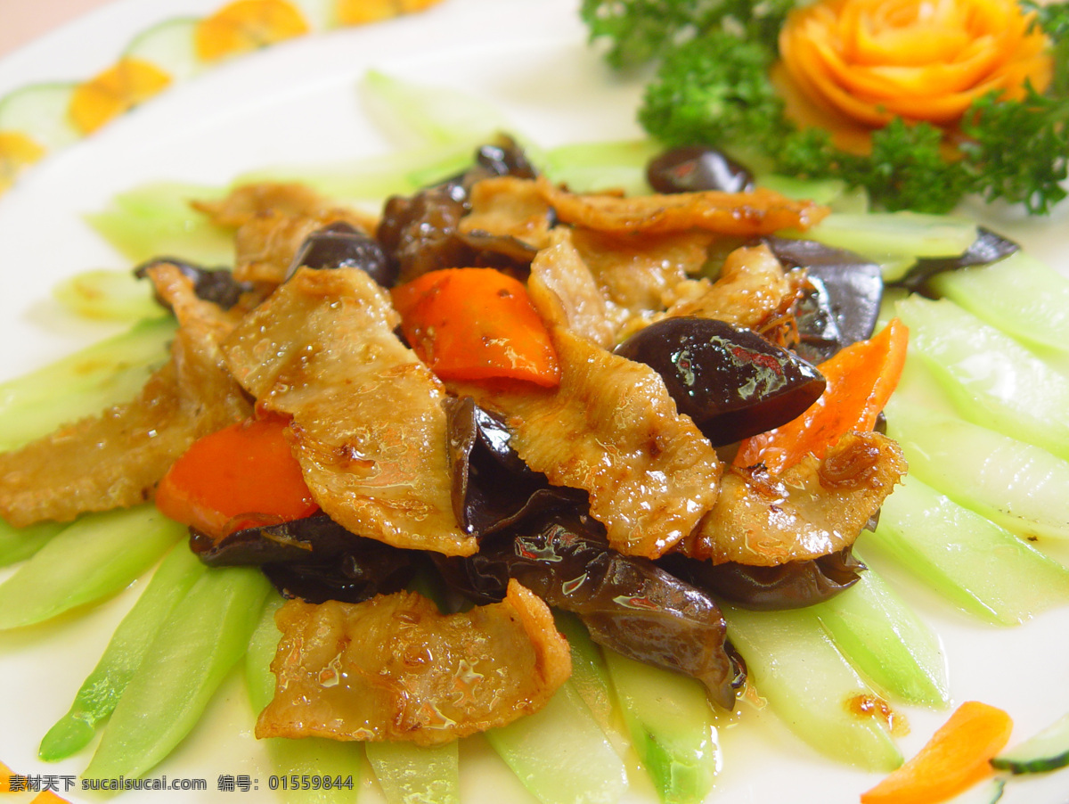 木耳肉片 中国菜 传统菜 中餐 菜 美食 传统美食 餐饮美食