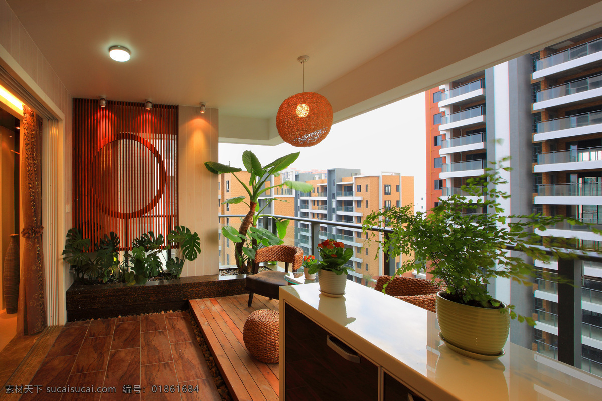 阳台 家装设计 样板间 室内设计 现代简约 环境设计