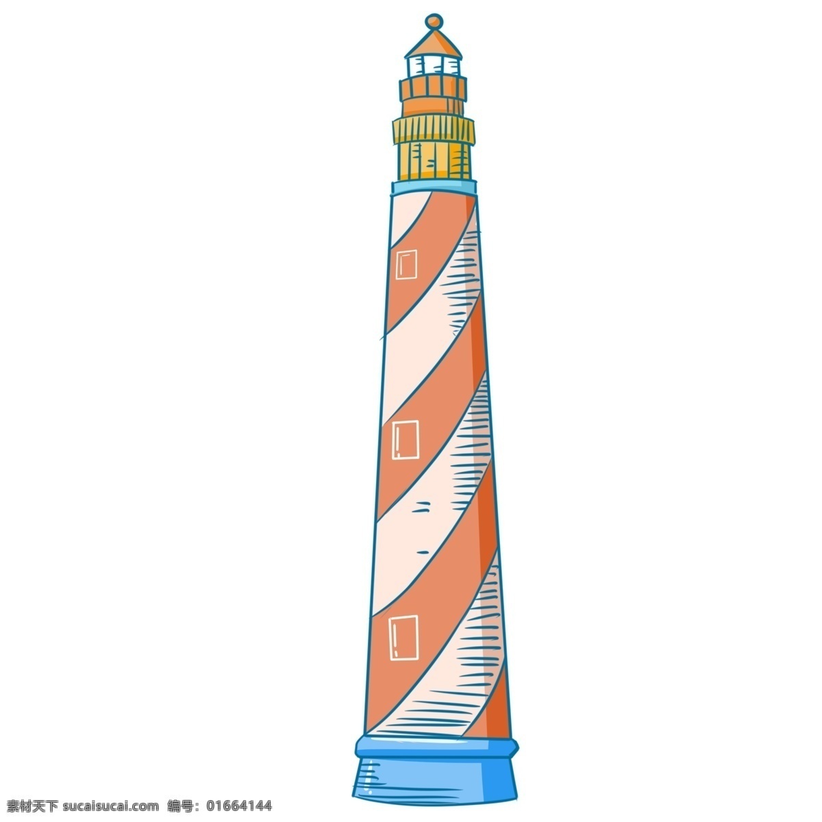 红白色 航海 灯塔 建筑物