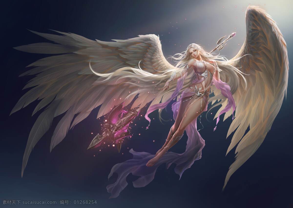 翅膀 动漫动画 动漫人物 美女 女神 游戏 命运 设计素材 模板下载 命运女神 女神联盟