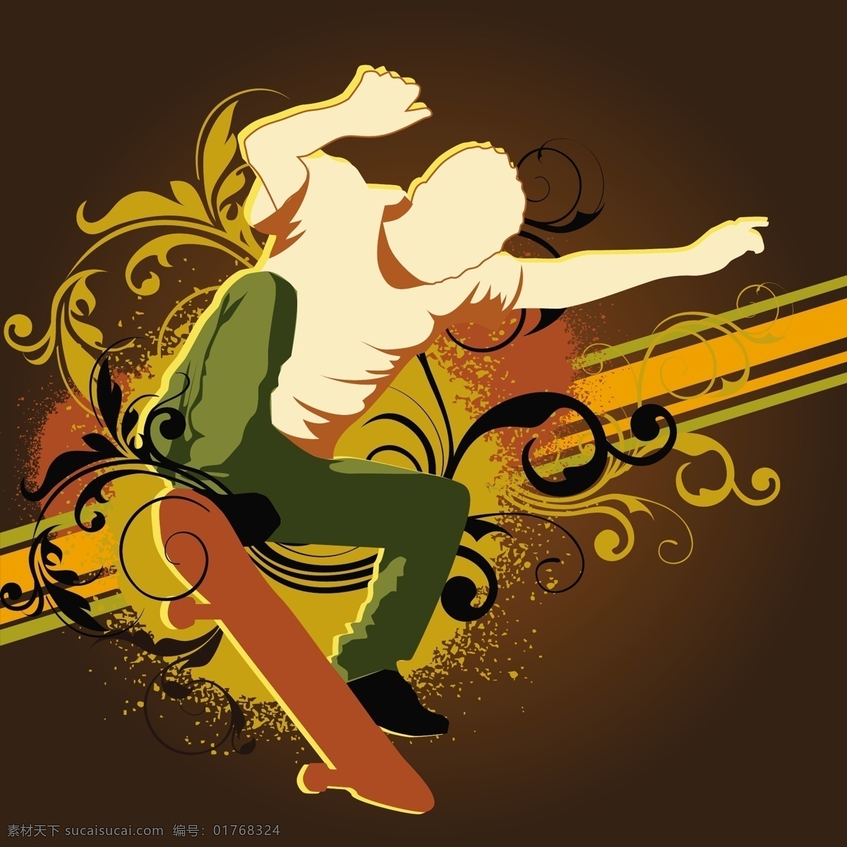 滑板背景设计 背景 抽象背景 抽象 墙纸 颜色 橙色 男孩 多彩的背景 橙色背景 滑板 滑冰 背景色 彩色
