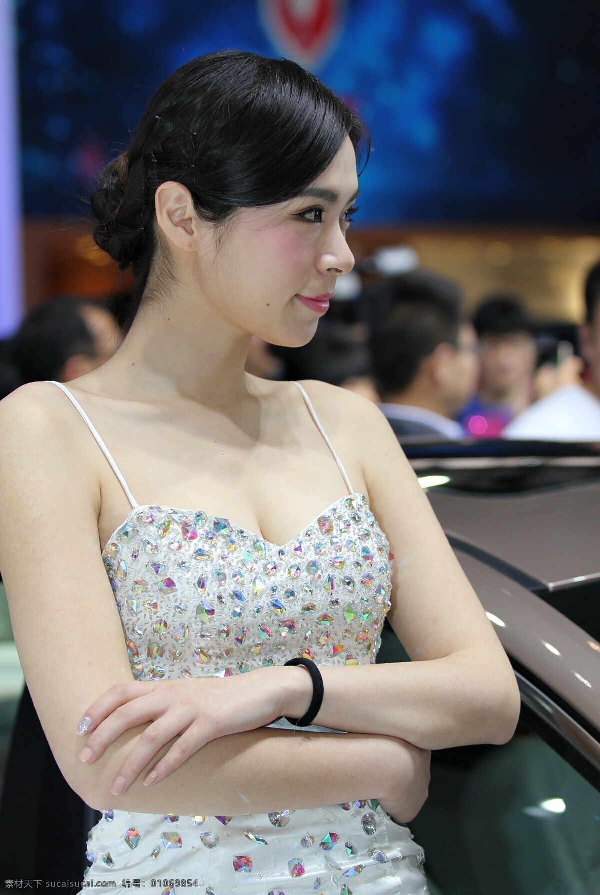 2014 北京 车展 美女 北京车展 闪亮 半侧面 车模 人物图库 女性女人