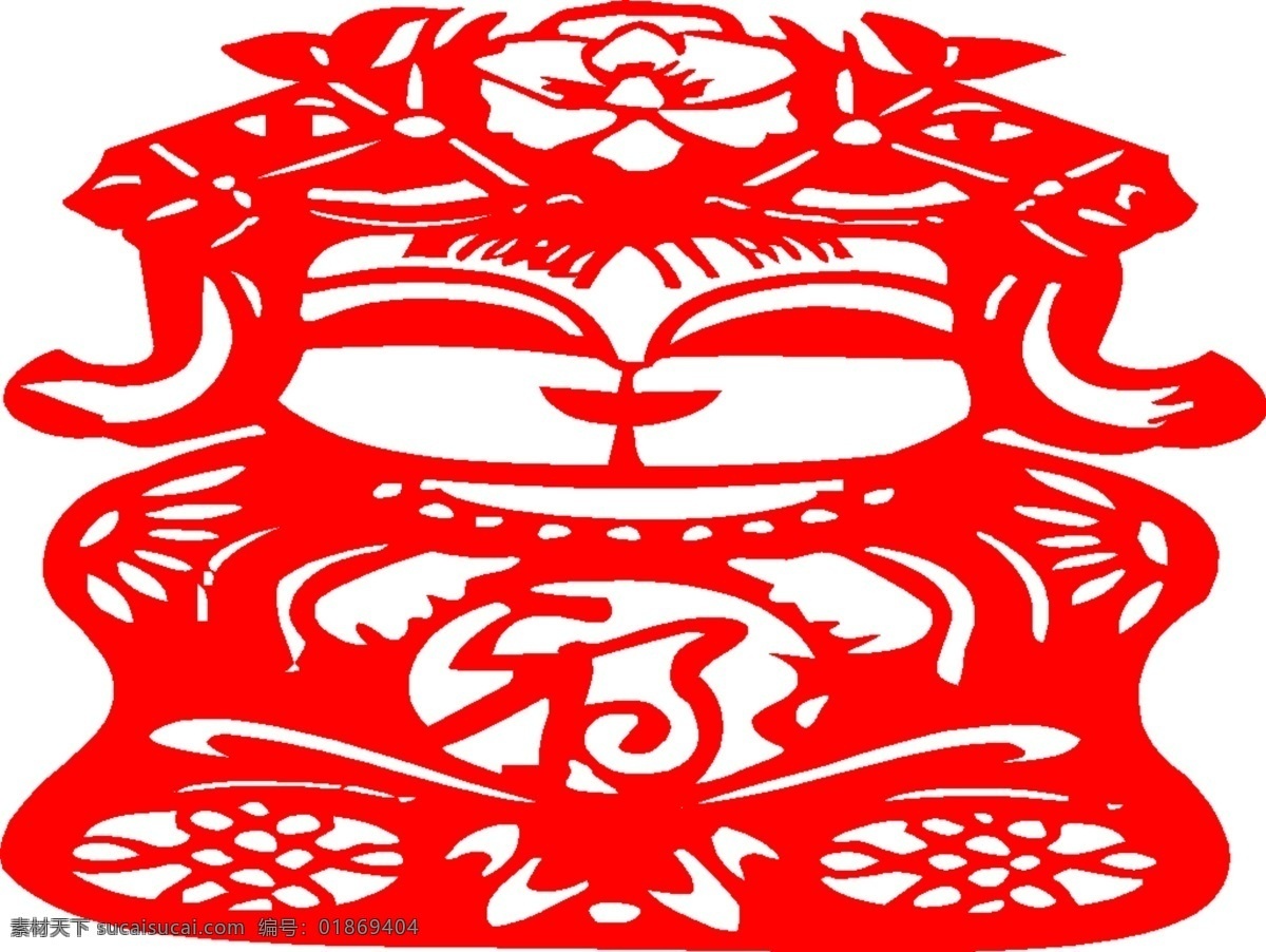 新年 喜庆 剪纸 禄 娃娃 卡通素材 矢量潮流 矢量卡通 矢量图 中国元素 其他矢量图
