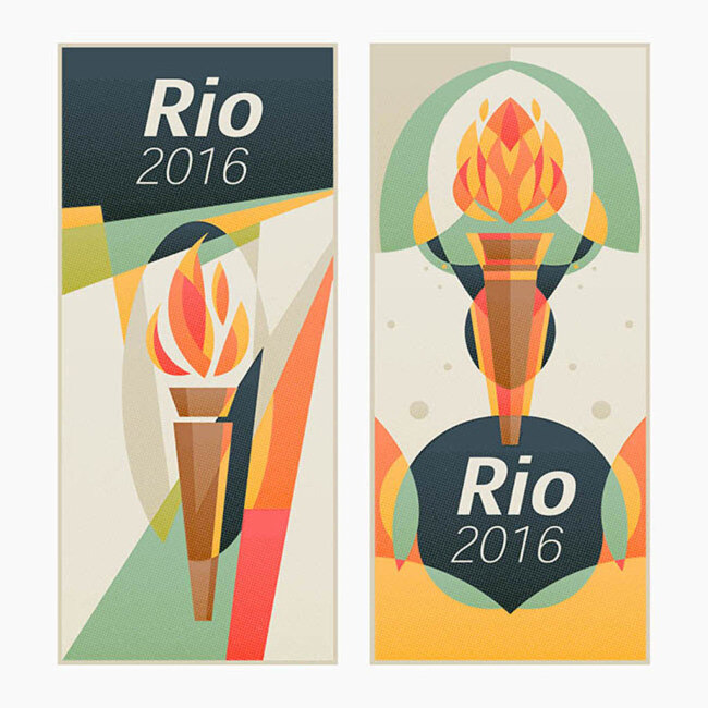 奥运会 火炬 海报 矢量 底面 几何 组合 晶格 白色