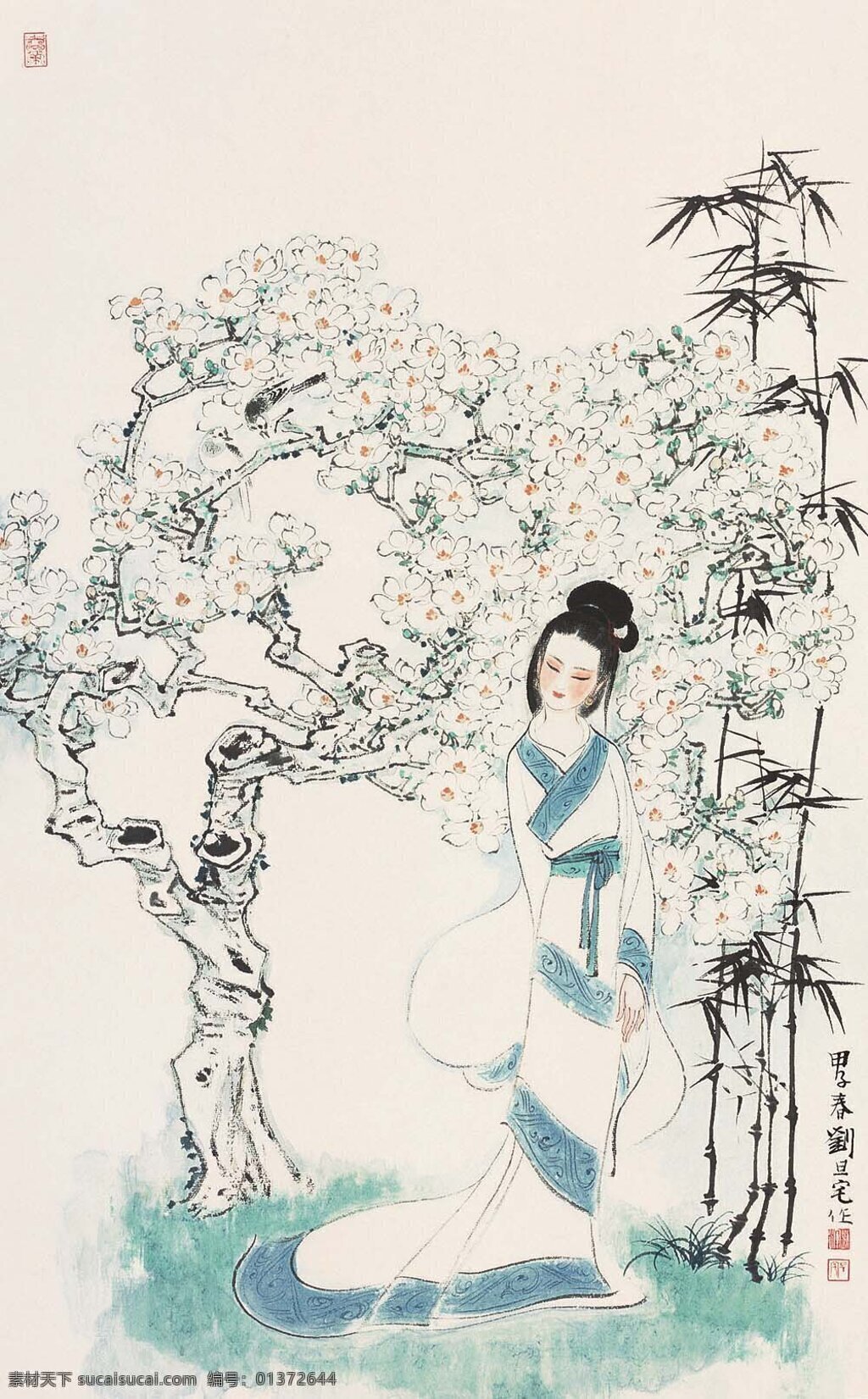 国画 花鸟 绘画书法 仕女 树 文化艺术 竹 服 仕女图 设计素材 汉 模板下载 汉服仕女图 汉代仕女 汉代服饰