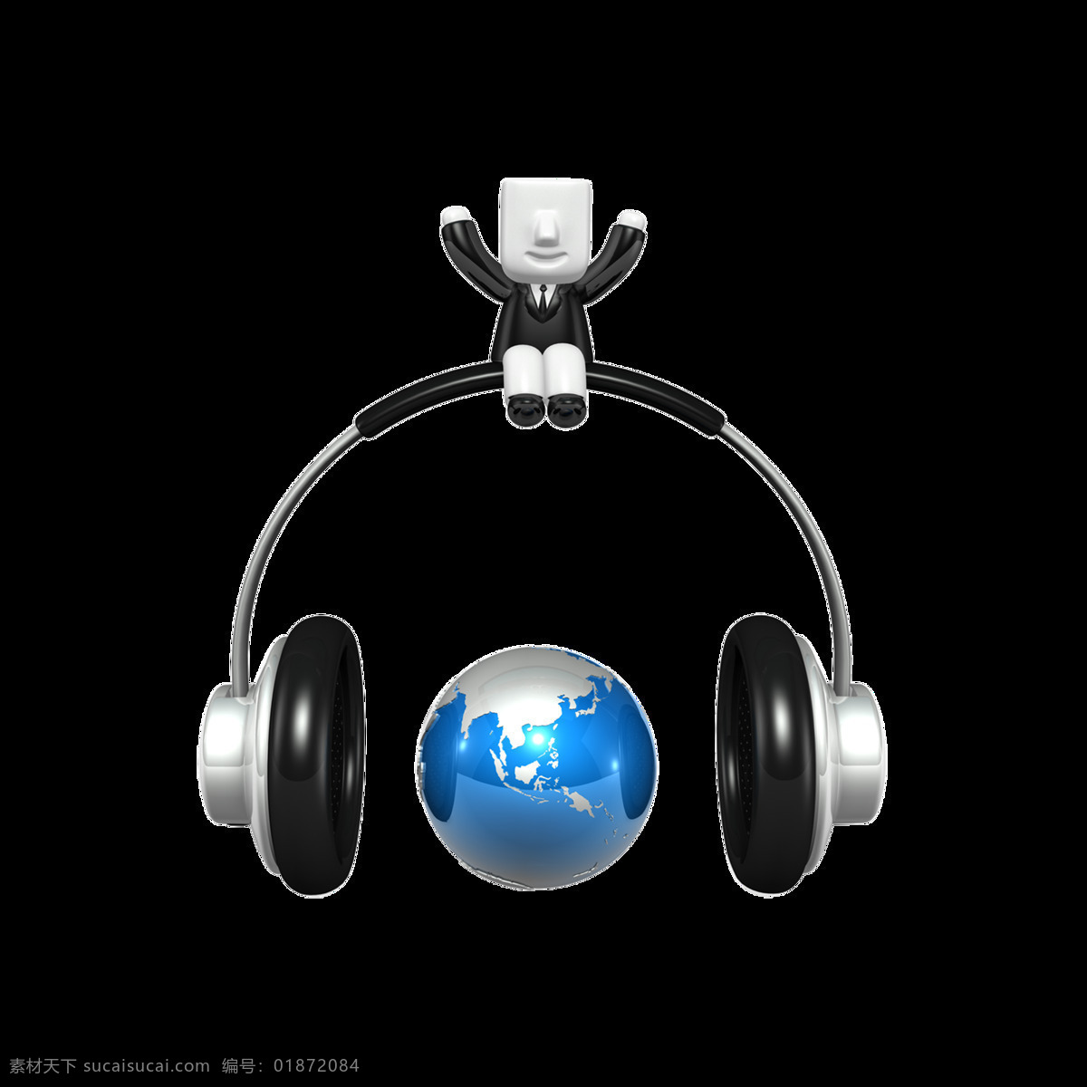 卡拉 ok 音乐 耳机 3d 小人 元素 世界 地球