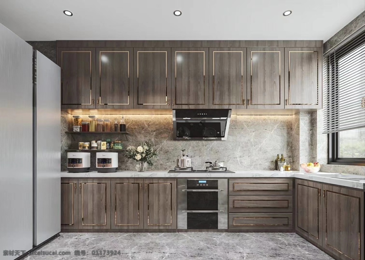 家装 厨房 效果图 家装厨房 装饰设计 环境设计 建筑设计 室内设计