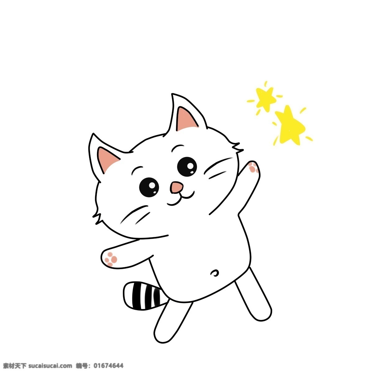 卡通 动物 可爱 猫咪 卡通可爱 卡通动物 可爱卡通 可爱动物 动物卡通 白色猫咪 星星