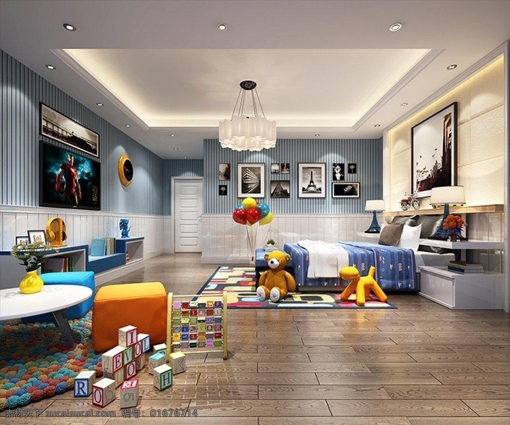 儿童 房 3d 场景 模型 3d模型 室内设计 室内模型 室内3d模型 渲染模型 3dmax 儿童房 女儿房 小孩房 儿童卧室 3d设计 max