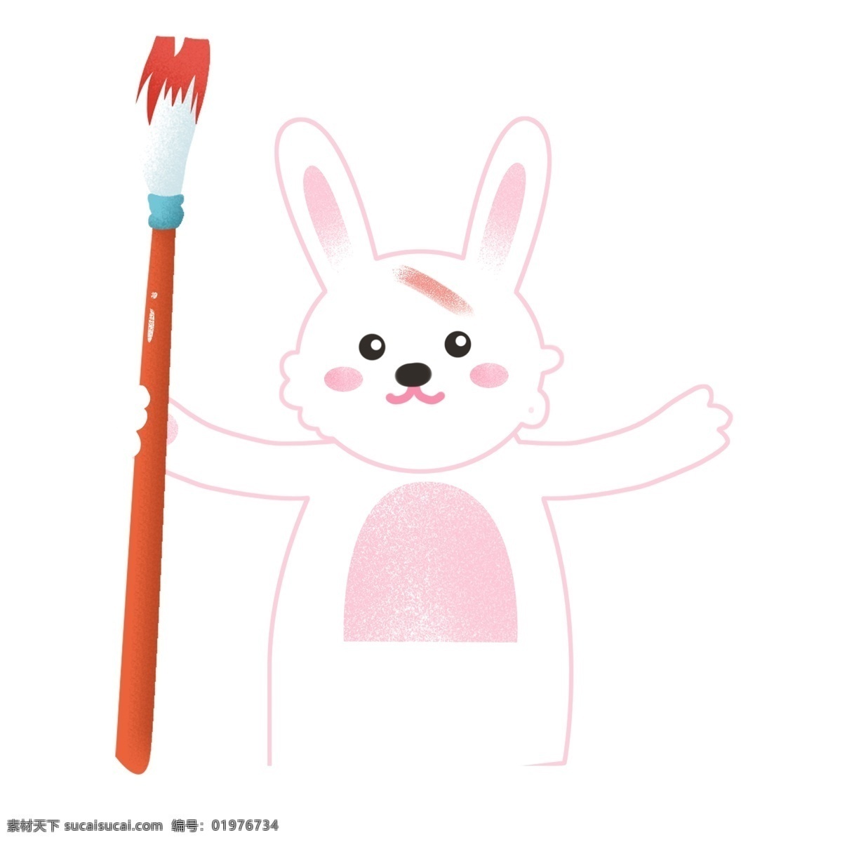 卡通 简约 画画 小 兔 装饰 卡通元素 动物 画画小兔 免抠元素 png元素