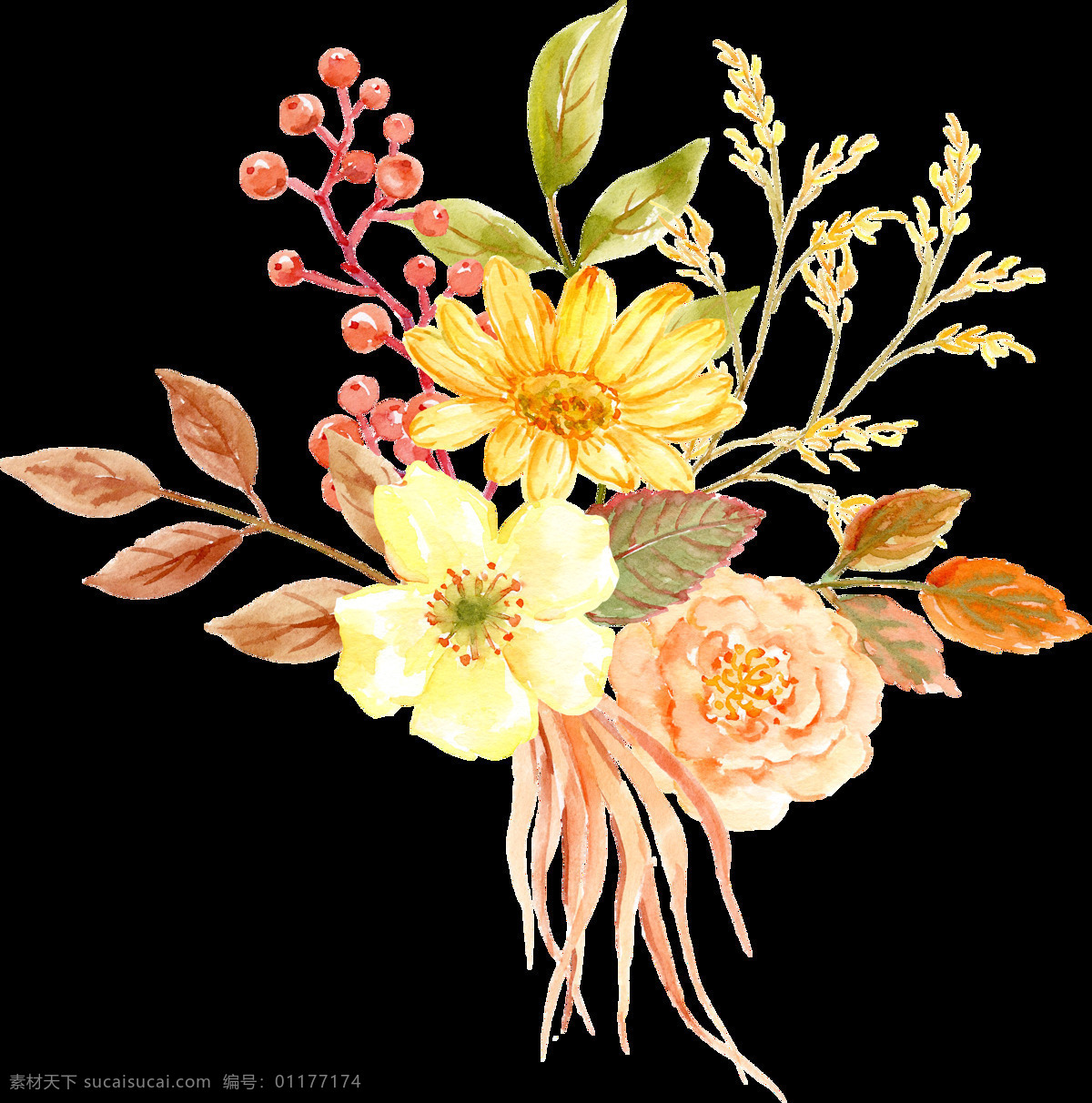水彩 花朵 装饰 花圈花环 鲜艳花朵 植物花朵 花朵装饰 花卉图案 水彩花朵 婚礼装饰 文化艺术 绘画书法