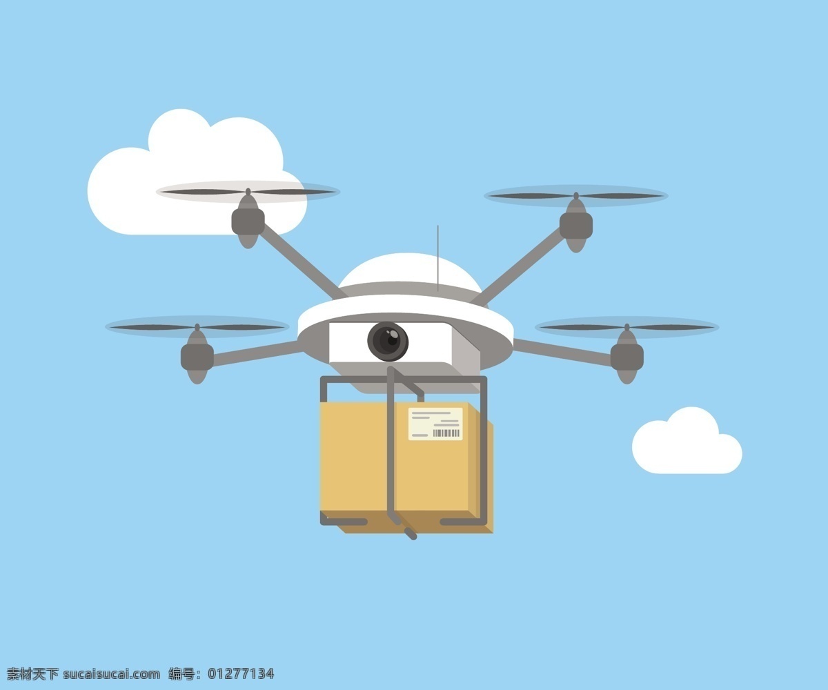 无人机 小型飞机 遥控飞机 直升机 手绘 旋翼 智能无人机 快递工具 侦察 现代科技 交通工具 矢量