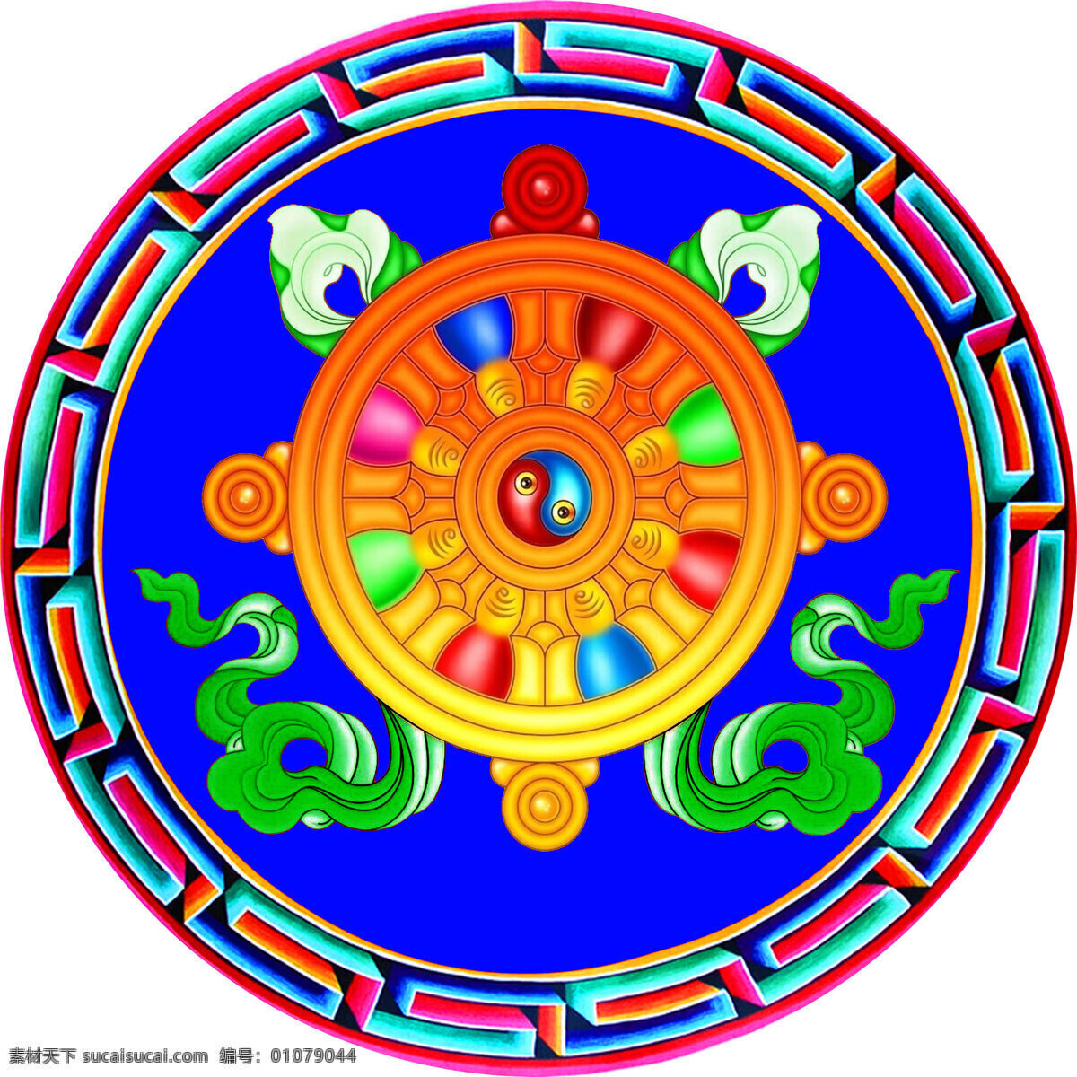 八宝 花边 吉祥八宝 图案 文化艺术 西藏 宗教信仰 八宝设计素材 八宝模板下载 藏八宝 金轮