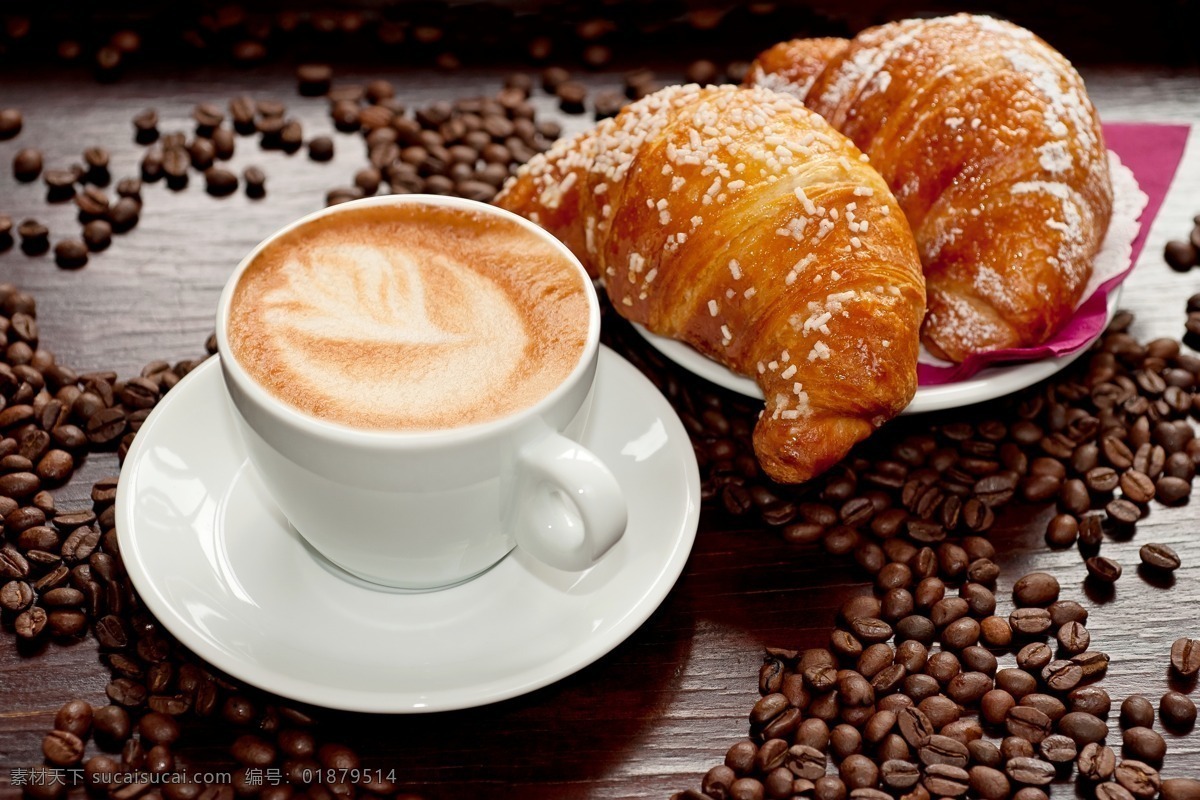 羊角 面包 一杯 咖啡 香浓咖啡 咖啡豆 咖啡杯 休闲饮品 食材原料 健康食品 酒水饮料 咖啡图片 餐饮美食