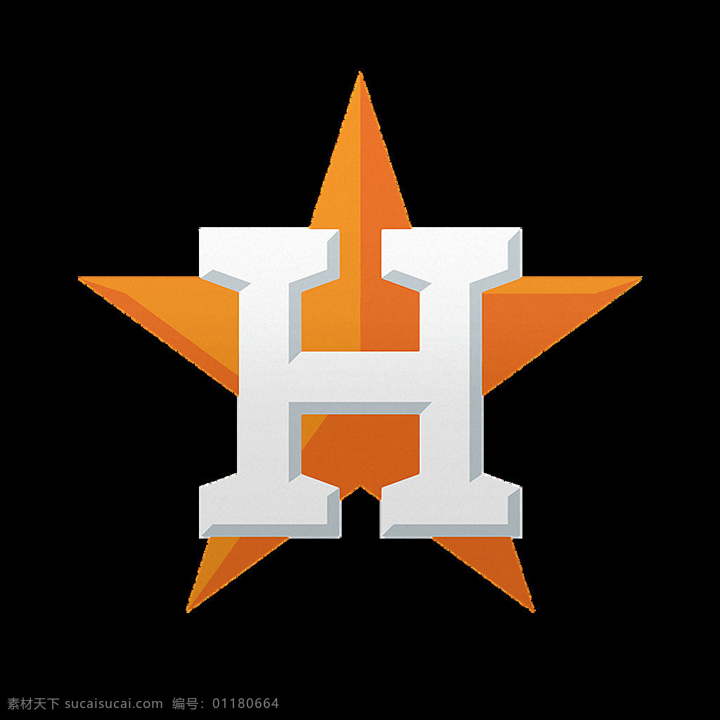 休斯敦 太空人 橙色 五角星 标志 透明 logo 棒球联盟 棒球俱乐部 棒球 俱乐部