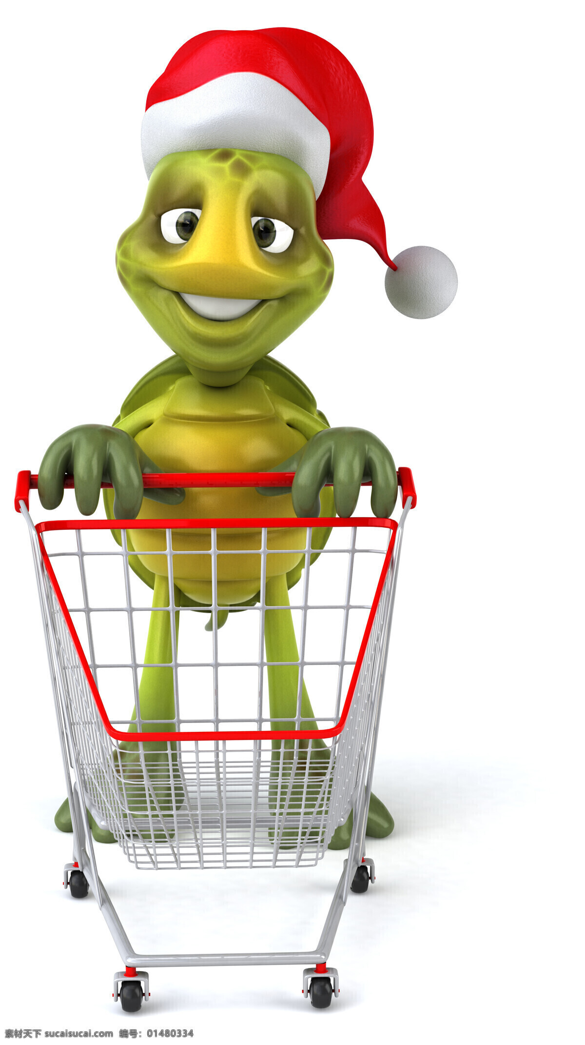 推 购物车 乌龟 圣诞帽 圣诞节 动物 陆地动物 节日庆典 生活百科